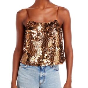 Ramy Brook Issy sequined camisole - size 6 copper